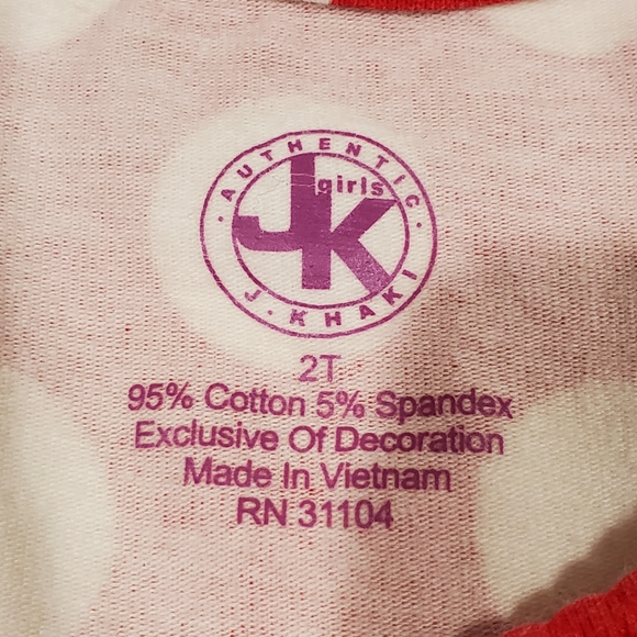 J. Khaki Long Sleeve Red & White Reindeer Graphic Holiday Xmas Top Shirt Size 2T - Picture 4 of 4